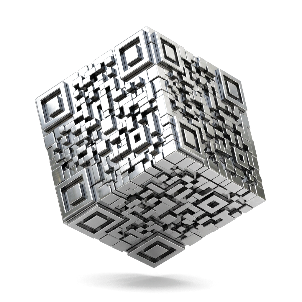 3D Chrome QR Code Large